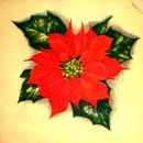 074 Weihnachten Blumen - 3-lagig (gelb)